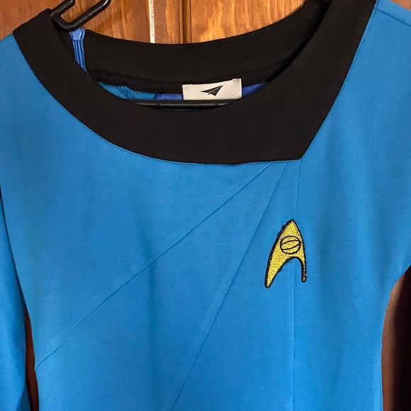 Star Trek Blue Starfleet Tunic Dress with Black Collar NWOT - Picture 6 of 11